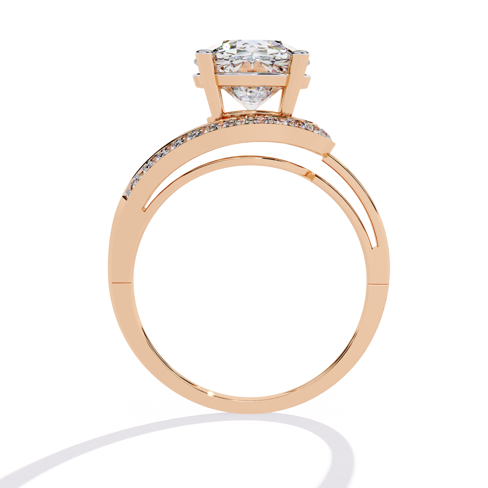 Cathedral Split Pave Lab Grown Diamond Ring