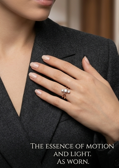 Modern Three Stone Lab Grown Diamond Ring