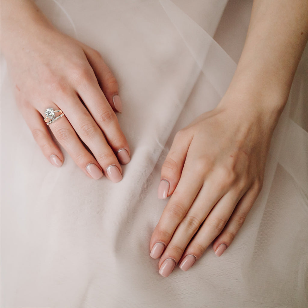 Pear Cut Double Band Lab Grown Diamond Ring