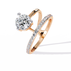 Round Cut Open Band Lab Grown Diamond Ring