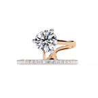 Round Cut Open Band Lab Grown Diamond Ring