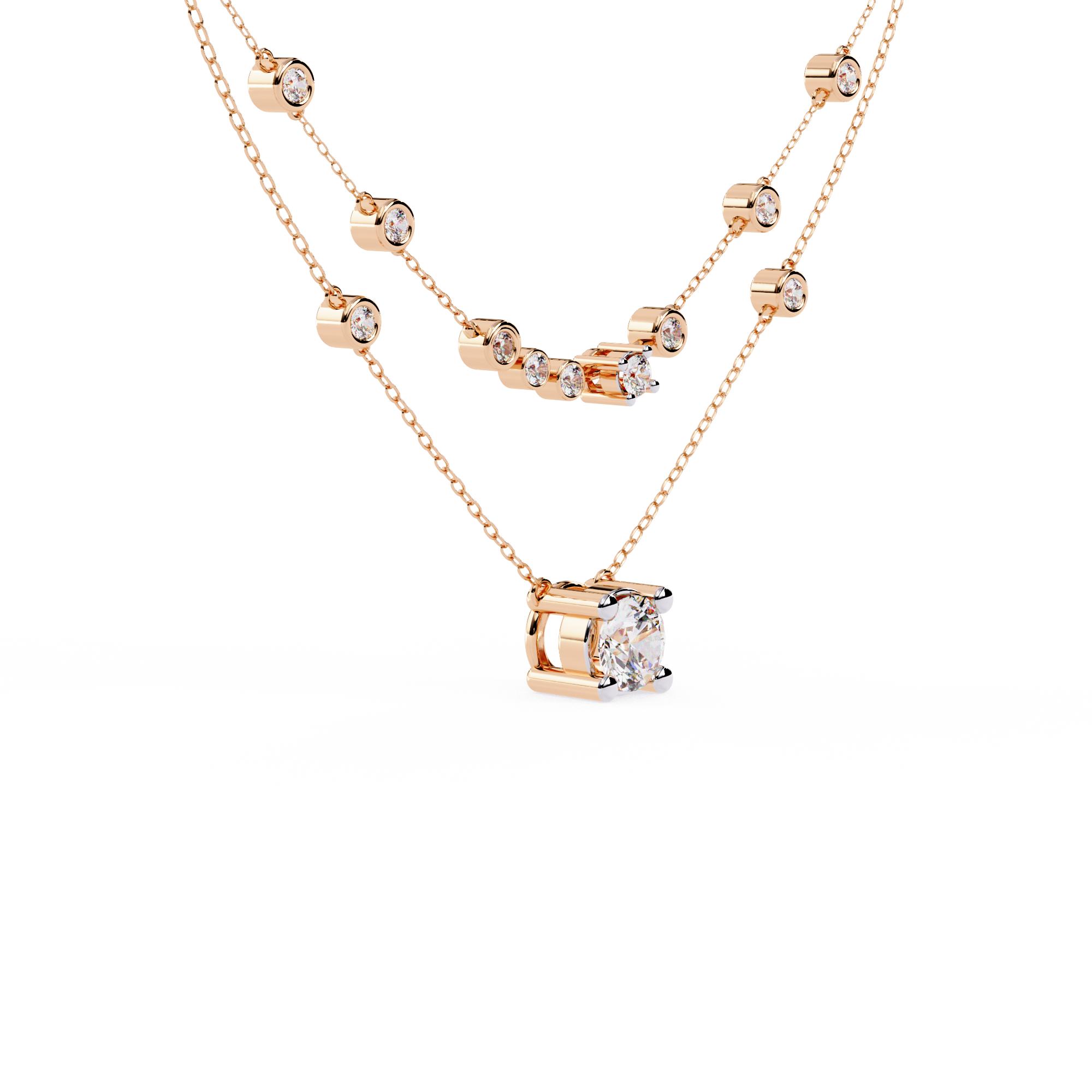 Stellar Duo Lab Grown Diamond Layered Necklace