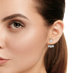Trinity Bloom Lab Grown Diamond Jacket Earrings