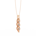 Trinity Flame Round Diamond Pendant Necklace