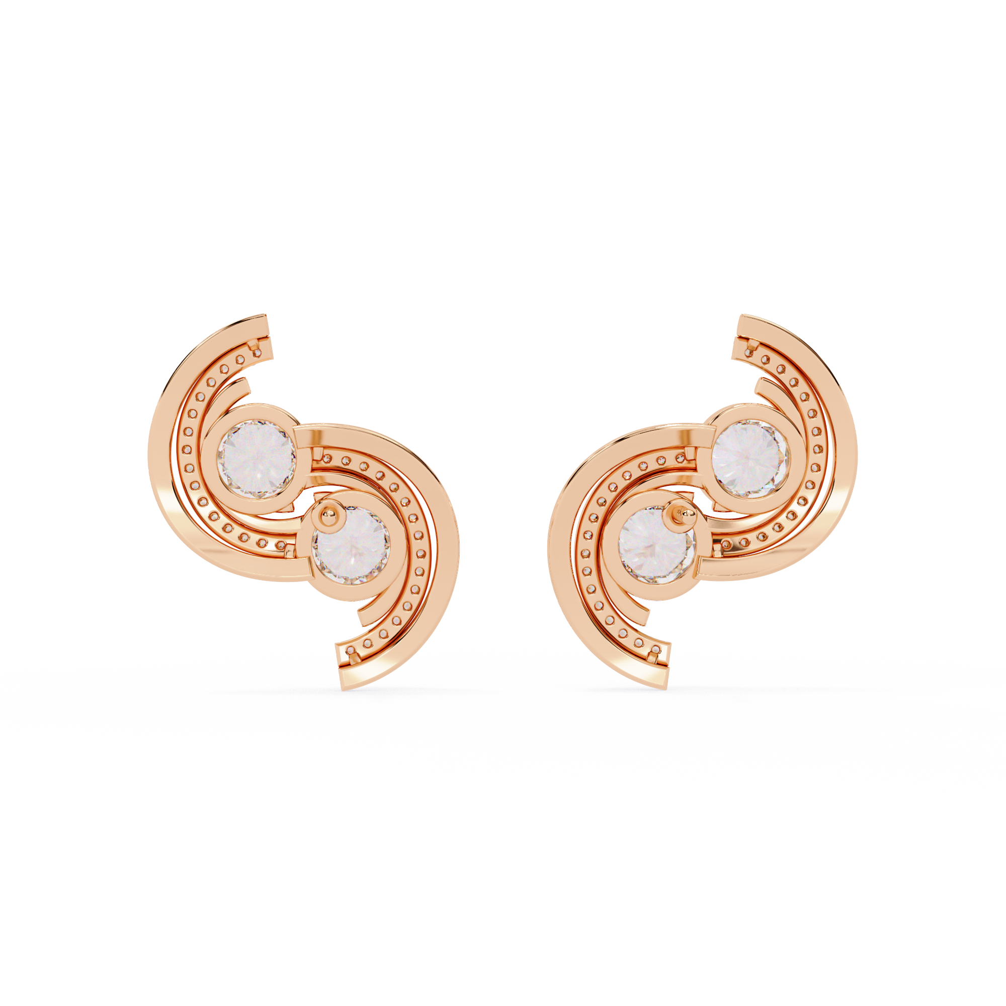 Twilight Spiral Lab-Grown Diamond Earrings